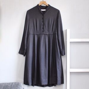 Leigh Deleonardo Grey Long Sleeve Relax Fit Midi Shirt Dress Size Medium